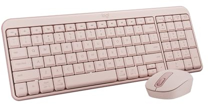 Logitech MK250 Bluetooth Wireless Mouse and Keyboard Combo: Fast & Easy Connectivity, Compact Wireless Keyboard, Ambidextrous Mouse, Durable Build - Windows/MacOS - Rose