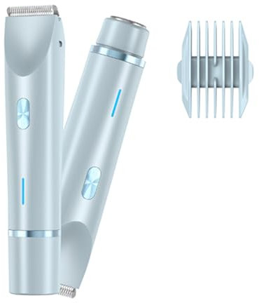 Shinyyou Rasierer Damen, 2-In-1 Rasierer & Trimmer, Wasserdicht Elektrische Intimrasierer Dual Head Shaver (Blau)