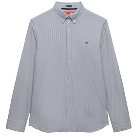 Superdry Herren Klassisches Oxford-Hemd mit Langen Ärmeln