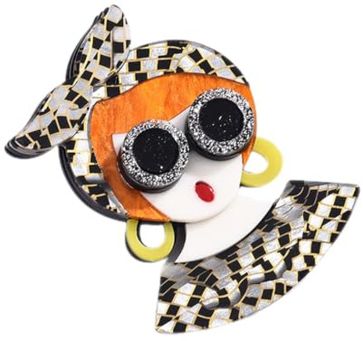 Spilla Pettorale Donna Ragazza, Accessorio Moda per Cappello Borsa | Design Carino in Acrilico e Lega di Zinco, Facile da Applicare, Regalo per Anniversari e Festa della Mamma