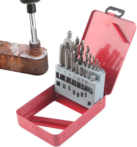 Set Maschio e Filiera Metrico | Completo da 16 Pezzi per Filettatura - Utensili per Filettatura Industriale Automotive Idraulica Lavorazione Metalli Meccanica Fai da Te Riparazione