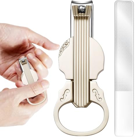 Rrlihjgu Women's Nail Clippers with Glass Bottle Opener and Violin Shaped Foot for Manicure, Daily Care, Home, Travel