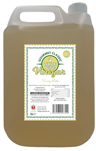 White Wine Vinegar 5L - for Dressings, Sauces, Pickling and Cooking