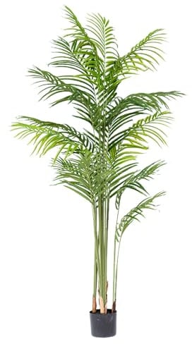 Künstliche Areca-Palme für den Innenbereich, lebensechte künstliche tropische Boden-Topfseide, Dekoration für Zuhause und Büro