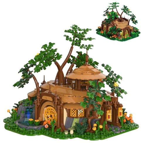 NUOJIAYING Waldhütte Bausteine Bausatz für Erwachsene, 1854PCS Wald Lodge Bausteine Modell Bauspielzeugset, STEM-Baumhaus-Architektur-Modell-Bauklotz-Set, Geburtstagsgeschenk für Erwachsene Teenager
