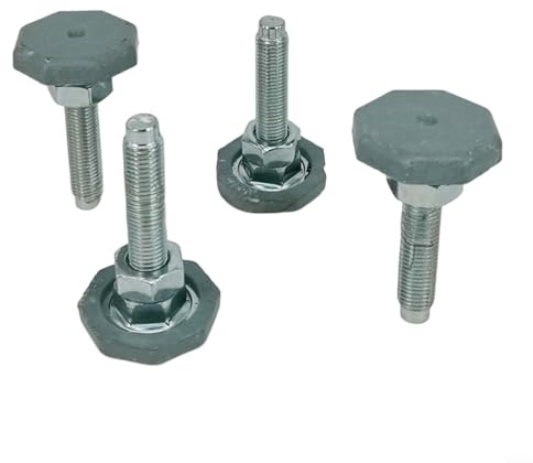 EXTRWORY Lot de 4 pieds réglables en caoutchouc antidérapants pour machine à laver LG Gris argenté 34 mm