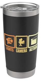 Produttore video - Lights Camera Action Bicchiere termico in acciaio inox doppia parete