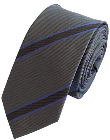 Fabio Farini Herren Krawatte modern gestreift in 6cm Breite und 150cm Länge - Unterschiedliche Männer Schlipse mit Streifen Grau-Schwarz-Violett
