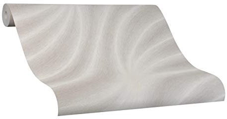 Tapete Beige Welle Geschwungen Linien Colani Evolution für Wohnzimmer Schlafzimmer oder Küche Made in Germany 10,05m X 0,70m Premium Vliestapete 56310