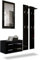 Vladon Garderobenset Garderobe Kioto, Made in Germany, Korpus in Schwarz matt/Front in Schwarz Hochglanz