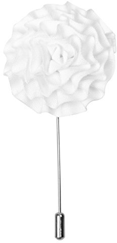 Reversnadel für Herren, Anstecker mit Blumendekor, handgefertigt, Stoff, Schwarz, weiß, As Described
