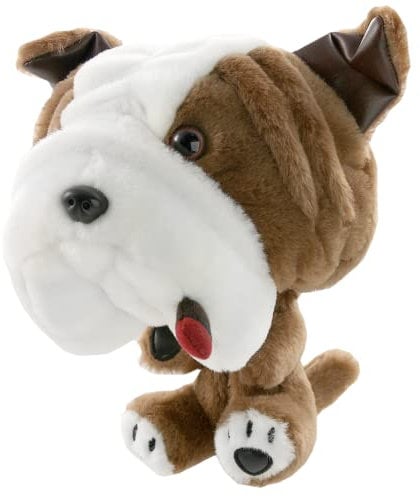 Longridge Bulldog Golfschlägerkopfabdeckung - Clip-System für Driver bis 460 cc, Plüsch, Marron/Weiß, Golf