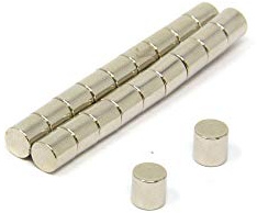 N42SH Neodymium Magnet for Motors, Electric Motors, Turbo Machinery and Sensors - 6mm dia x 6mm thick - 1.4kg Pull - Pack of 20