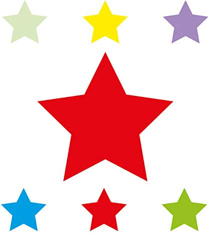 Anna Wand Bordüre selbstklebend Stars 4 Boys - Wandbordüre Kinderzimmer/Babyzimmer mit bunten Stern-Motiven - Wandtattoo Schlafzimmer Mädchen & Junge, Wanddeko Baby/Kinder