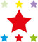 Anna Wand Bordüre selbstklebend Stars 4 Boys - Wandbordüre Kinderzimmer/Babyzimmer mit bunten Stern-Motiven - Wandtattoo Schlafzimmer Mädchen & Junge, Wanddeko Baby/Kinder