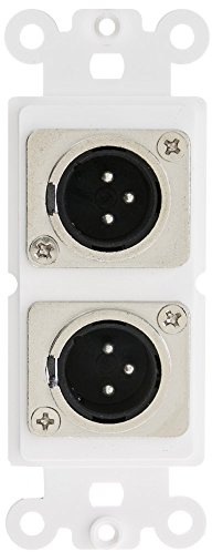 MarginMart Decora 301-2006 Plaque murale double XLR mâle vers câble à souder, blanc
