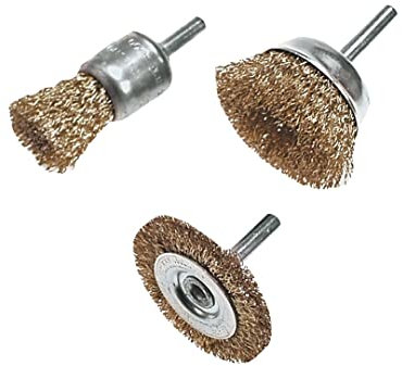 3 pi?ces de Fils de laiton Brosse, Brosse métallique pon?age Brosse, Brosse ronde, brosse