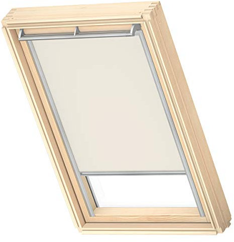 VELUX Original Dachfenster Verdunkelungsrollo, mit Grauer Führungsschiene, Hellbeige, für PK06