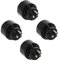 4er Set LED Universum Reiseadapter für Schutzkontakt-/Euro-Stecker (Typ F) auf USA Kanada Japan Mexiko Dom.Rep. Steckdose (Typ B) - schwarz | Reisestecker Steckdosenadapter 1508550