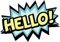 1 x Aufkleber Hello Hallo Salut Ciao Gruß Comic Schrift Tuning Sticker Decal Fun