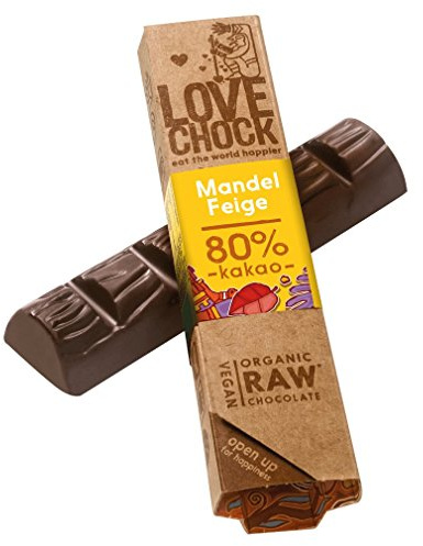 LoveChock Bio Bio Zartbitterschokolade mit Mandeln und Feigen (12 x 40 gr)