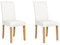 Lot de 2 Chaises en Cuir PU Marron Pieds en Bois de Pin Blanc Haut Dossier Broadway