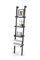 Black Ladder Leaning Bookshelf, wood/MDF with black paint finish, 4 Tiers - Sennen Range by Elegant Brands