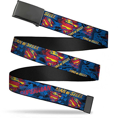 Buckle-Down Unisex, Erwachsene Web Belt Superman 1.25 Grtel, Mehrfarbig, 3 cm Breit-Passt Oben-107 cm Pant Größe