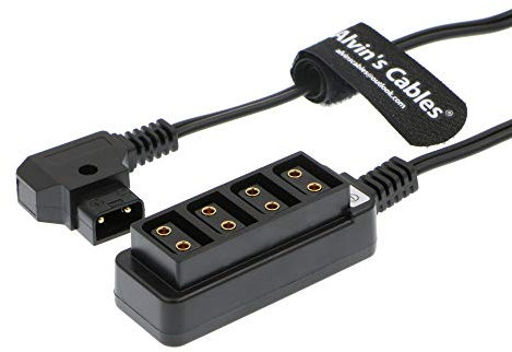 Alvin's Cables Dtap Verteiler D-Tap Splitter D-Tap-Stecker auf 4-Port-Dtap-Buchse Stromkabel für V-Mount-Kamera Batterie P-Tap-Power-Hub 60cm| 23,6 Zoll