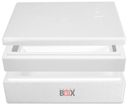 THERM-BOX Modularbox 25M Innen: 49x30x17cm Wand 4cm Volumen 25,8L Styroporbox Isolierbox Kühlbox Warmhaltebox Wiederverwendbar
