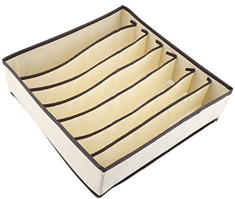 FTVOGUE - Contenitore pieghevole, resistente, con divisori, per reggiseni, biancheria intima e calzini, Consistenza (7Grids)