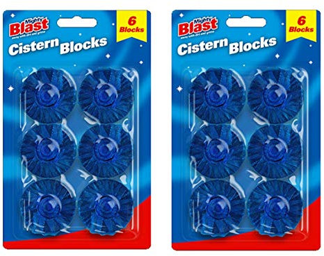 2 Packs of 6 Toilet Cistern Blocks Clean Freshener Blue Loo Bathroom Tablets