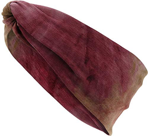 Harrys-Collection Haarband oder Stirnband in 4 verschiedenen Batik Farben Turban, Kopfgröße:Einheitsgröße, Farben:rot meliert