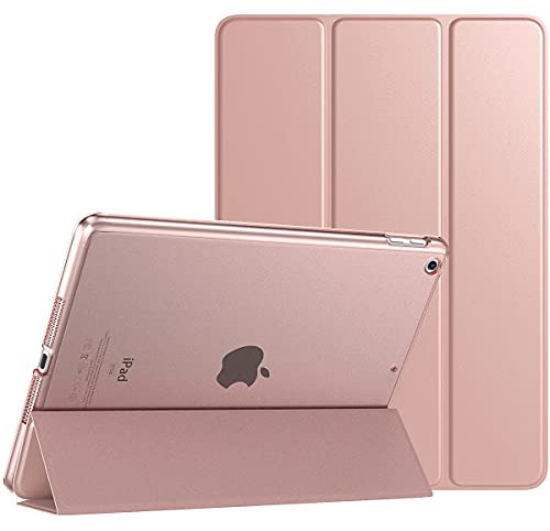 TiMOVO Cover per iPad 9 Generazione 2021/iPad 8 Generazione 2020/iPad 7 Generazione 2019, Custodia con Guscio Posteriore Traslucido Smart Cover con Auto Svegliati/Sonno per iPad 10.2, Oro Rosa
