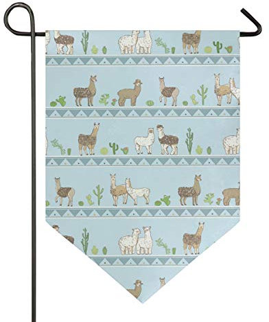 MONTOJ Cartoon Alpaka Home Sweet Home Garten Flagge vertikal doppelseitig Yard Outdoor Deko, Polyester, 1, 12x18.5in