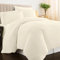 Pizuna 100% Cotton King Size Duvet Cover Sets Ivory, 400 Thread Count Long Staple Cotton King Duvet Cover 230x220cm, Sateen Weave Quilt Cover with Button Closure