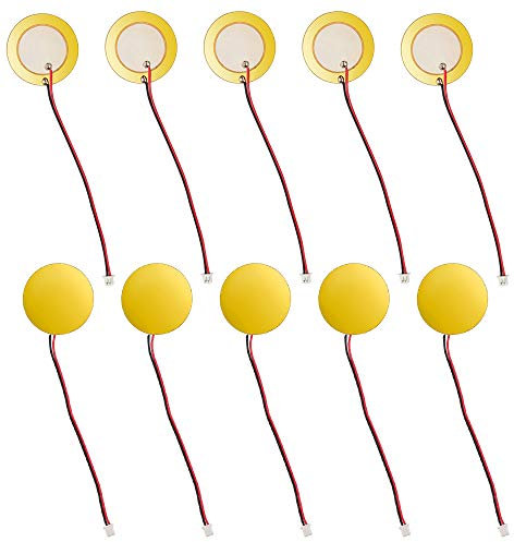 20 Stück Akustisch Tonabnehmer Ø 27mm Piezo Element Summer Sounder Sensor Piezoscheiben Piezos Verstärker für Akustikgitarre Ukulele Uhren Spielzeug Elektronische Türklingel