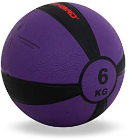 Train Hard Medizinball 1kg bis 12 kg, Gummi Gewichtsball in 10 Farbig, Professionelle Gymnastikball für Krafttraining, Crossfit und Fitness (6 KG - Lila)