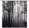BCNEW Rideau de douche motif forêt noir et blanc - Motif abstrait - Style gothique - Paysage sombre - Gris - 178 x 178 cm - Avec trou de crochet