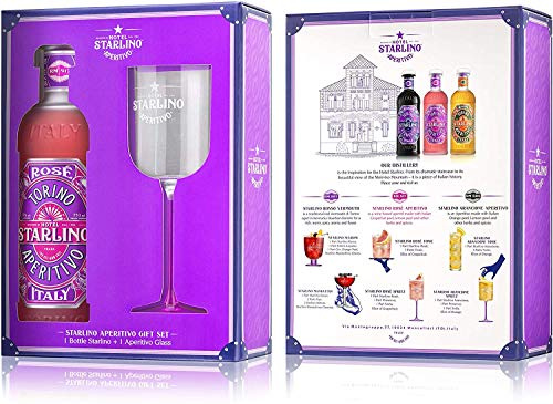 Hotel Starlino Rosé Torino Aperitivo Gift Set with Glass, 75 cl (1 bottle)