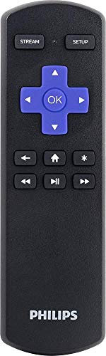 Philips Roku SRP6120R/27 Ersatzfernbedienung kompatibel mit Netflix, Hulu, Disney Plus, Sling, Video, IR-Fernbedienung, Schwarz