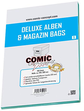 Comic Concept Deluxe Album Bag S (218 x 300 mm, Transparent, Comic Theme)
