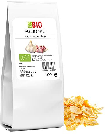 Aglio disidratato in fette Bio 100 g - 100% Naturale Vegan senza conservanti uso in cucina - LaborBio