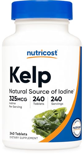 Nutricost Kelp Tablets, 325mcg of Iodine, 240 Tablets - Non-GMO, Gluten Free