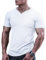 Herren Bodybuilding Athletic Shirts T-Shirts Schnell trocknendes Muskel Gym Workout Top Kurzarm Weiß L