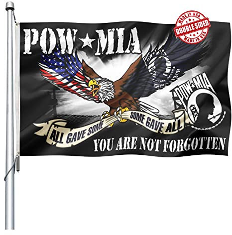 Pow Mia Eagle-Flagge, doppelseitig, 7,6 x 12,7 cm, für den Außenbereich, langlebig, 3-lagig, strapazierfähig, All Gave Some Gave All You Are Not Frgotten, Militärflagge, Banner mit 2 Ösen