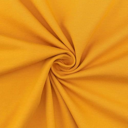 Jersey Stoff Cara, STANDARD 100 by OEKO-TEX, uni ockergelb (Länge am Stück: ab 50cm / Breite: 150cm)