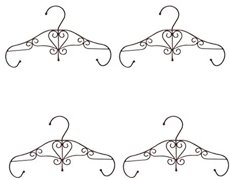 TentHome Kleiderbügel Rustikaler Garderobenbügel Eisen Bügel für Hochzeitskleider Hemd Kleid Shirts Oberteile Blusen 40cm 4 Stück Bronze
