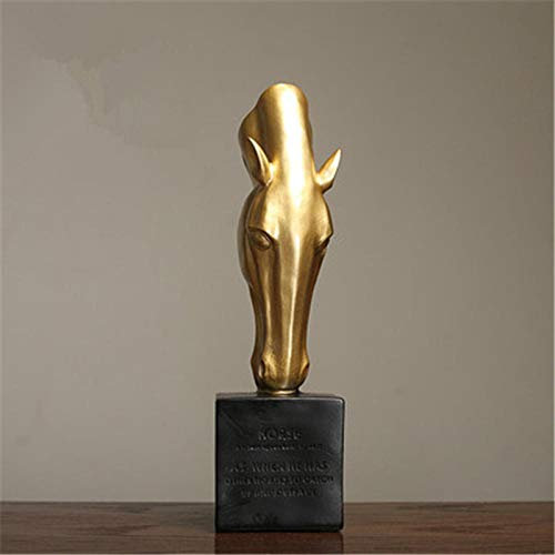 LLSJF Statue Dekoration Skulpturen Pferdekopf Getrocknete Blumenvase Vase Wohnzimmer Büro Weinschrank Simulation Tierkopf Blumentopf Skulptur Statue