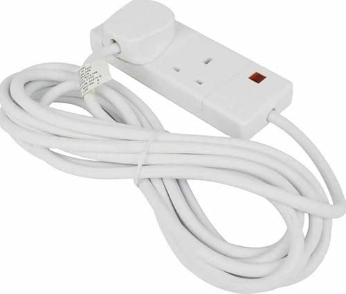 Mr. Gadget's Solutions 2 Way/Gang 6M Long Lead Plug Extension Cable Socket White